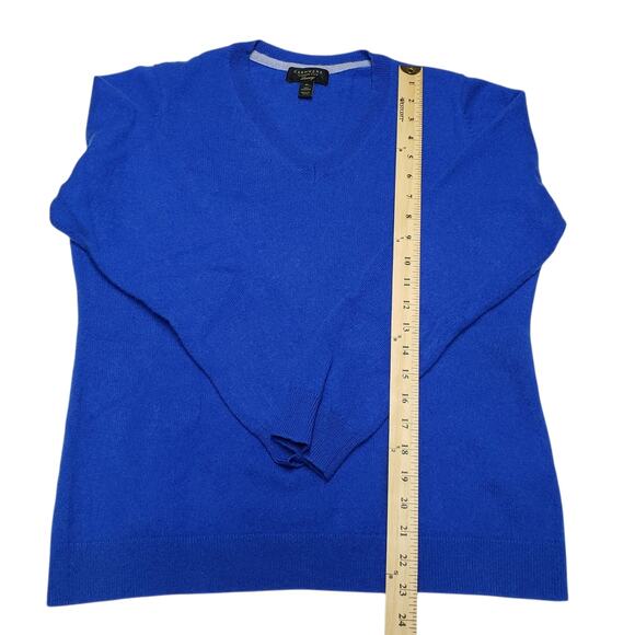 Charter Club Cashmere Sweater XL Blue | Ribbed V-Neck, Lightweight Knit - Picture 8 of 9